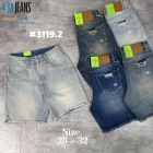 Quần short jeans trơn không giãn tua lai rách túi Ms 3119.2 2