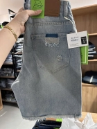 Quần short jeans trơn không giãn tua lai rách túi Ms 3119.2 3