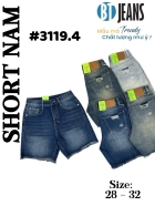 Quần short jeans trơn không giãn tua lai rách túi Ms 3119.4 1