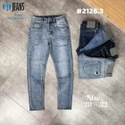 Quần jean nam trơn xanh cao cấp túi thêu Ms 2126.3 2