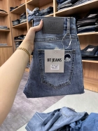 Quần jean nam trơn xanh cao cấp túi thêu Ms 2126.3 3
