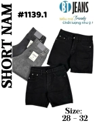 Quần short jeans đen trơn không giãn cao cấp Ms 1139.1 1