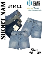 Quần short jeans xanh trơn không giãn cao cấp Ms 1141.2 1