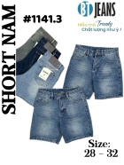 Quần short jeans xanh trơn không giãn cao cấp Ms 1141.3 1