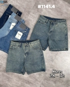 Quần short jeans xanh trơn không giãn cao cấp Ms 1141.4 2