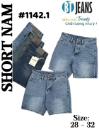 Quần short jeans xanh trơn không giãn cao cấp Ms 1142.1 1