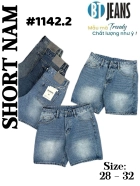 Quần short jeans xanh trơn không giãn cao cấp Ms 1142.2 1