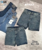 Quần short jeans xanh trơn không giãn cao cấp Ms 1142.3 2