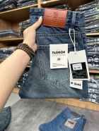 Quần jean nam cotton suông xanh không giãn Ms 1146.1 4