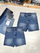 Quần short jeans xanh trơn không giãn cao cấp Ms 1147.2 2