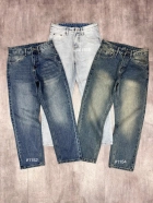 Quần jean nam cotton suông xanh không giãn Ms 1152 3