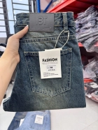 Quần jean nam cotton suông xanh không giãn Ms 1154 3