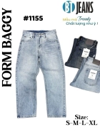 Quần jean nam cotton suông xanh không giãn Ms 1155 1