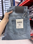 Quần jean nam cotton suông xanh không giãn Ms 1155 4