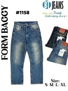 Quần jean nam cotton suông xanh không giãn Ms 1158 1