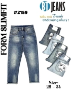Quần jean nam trơn có giãn xanh cao cấp Ms 2159 1