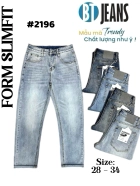 Quần jean nam form slimfit trơn xanh cao cấp Ms 2196 1