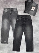 Quần jean nam cotton suông màu xám không giãn Ms 1208 5