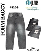 Quần jean nam cotton suông màu xám không giãn Ms 1209 1