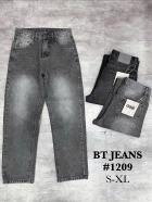 Quần jean nam cotton suông màu xám không giãn Ms 1209 2