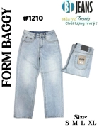 Quần jean nam cotton suông màu xanh không giãn Ms 1210 1