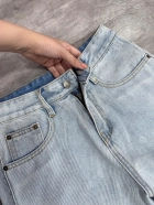 Quần jean nam cotton suông màu xanh không giãn Ms 1210 5