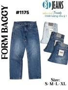 Quần jean nam cotton suông xanh không giãn Ms 1175 1