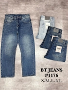 Quần jean nam cotton suông xanh không giãn Ms 1176 2