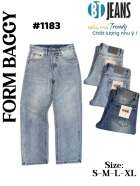 Quần jean nam cotton suông xanh không giãn Ms 1183 1