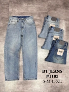 Quần jean nam cotton suông xanh không giãn Ms 1183 2