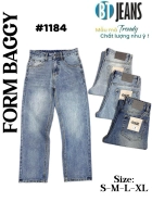 Quần jean nam cotton suông xanh không giãn Ms 1184 1