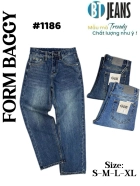 Quần jean nam cotton suông xanh không giãn Ms 1186 1