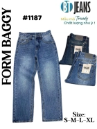 Quần jean nam cotton suông xanh không giãn Ms 1187 1