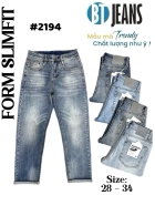 Quần jean nam form slimfit trơn xanh cao cấp Ms 2194 1
