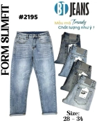 Quần jean nam form slimfit trơn xanh cao cấp Ms 2195 1