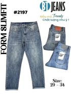 Quần jean nam form slimfit trơn xanh cao cấp Ms 2197 1
