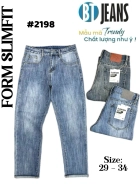 Quần jean nam form slimfit trơn xanh cao cấp Ms 2198 1