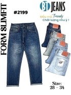 Quần jean nam form slimfit trơn xanh cao cấp Ms 2199 1