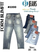 Quần jean nam form slimfit trơn xanh cao cấp Ms 2200 1