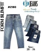 Quần jean nam trơn có giãn xanh cao cấp Ms 2180 1