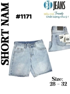 Quần short jeans xanh trơn không giãn cao cấp Ms 1171 1