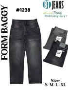 Quần jean nam cotton suông màu xám không giãn Ms 1238 1