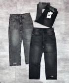 Quần jean nam cotton suông màu xám không giãn Ms 1238 4