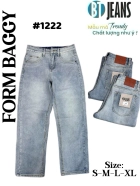 Quần jean nam cotton suông màu xanh không giãn Ms 1222 1