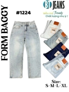 Quần jean nam cotton suông màu xanh không giãn Ms 1224 1