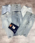 Quần jean nam cotton suông màu xanh không giãn Ms 1224 3