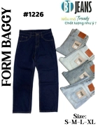 Quần jean nam cotton suông màu xanh không giãn Ms 1226 1
