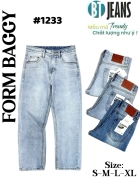 Quần jean nam cotton suông màu xanh không giãn Ms 1233 1