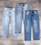 Quần jean nam cotton suông màu xanh không giãn Ms 1233 5