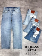 Quần jean nam cotton suông màu xanh không giãn Ms 1234 2